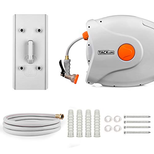 TACKLIFE Hose Reel with 8 Adjustable Sprayer Nozzle 82+8 FT