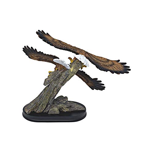 Double Eagle Statue, Patriots Decorations Sculpture, Bald Eagles - Wildlife Bird Figurine - Ideal Home Decor or Gift for Lawyer, Scouts, (10 x 13 x 4.7)