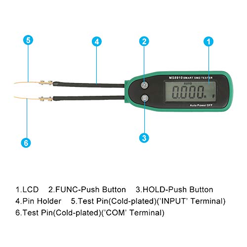 Akozon SMD Tester, 3000 Counts Smart Digital SMD Handheld Resistance Capacitance Tester, LCR Meter/ESR Meter/Digital Multimeter with Spare Test Pins - Thumbnail 3