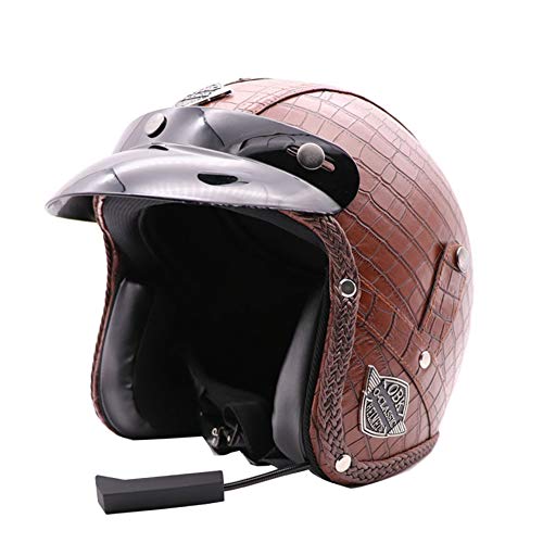 Sanqing Retro Leather Motorbike Bluetooth Helmet Zambia Ubuy