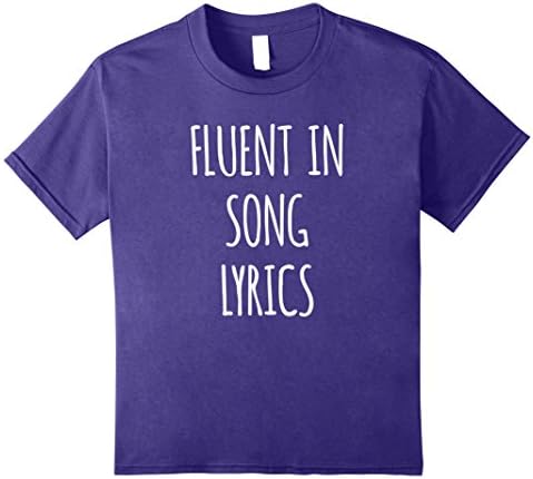 Kids Fluent in Song Lyrics; girls t shirt 12 Purple