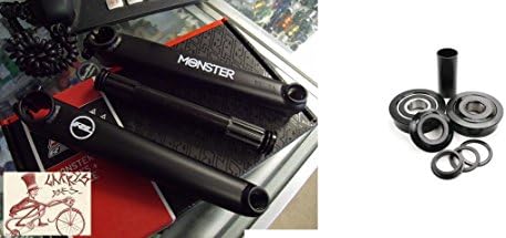 Redline Bicycles Monster V2 Black 175mm 3-Piece Bicycle Crank w/ American BB Bearing Kit