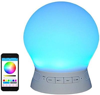 VSSPEED Bluetooth LED Night light, Multicolor Smart Silicone Mushroom Touch Lamp,TF Card, Play Music,Phone Calls. Great for nightstand, Babies Room, Camping, Boating, Yoga Usage, App Control