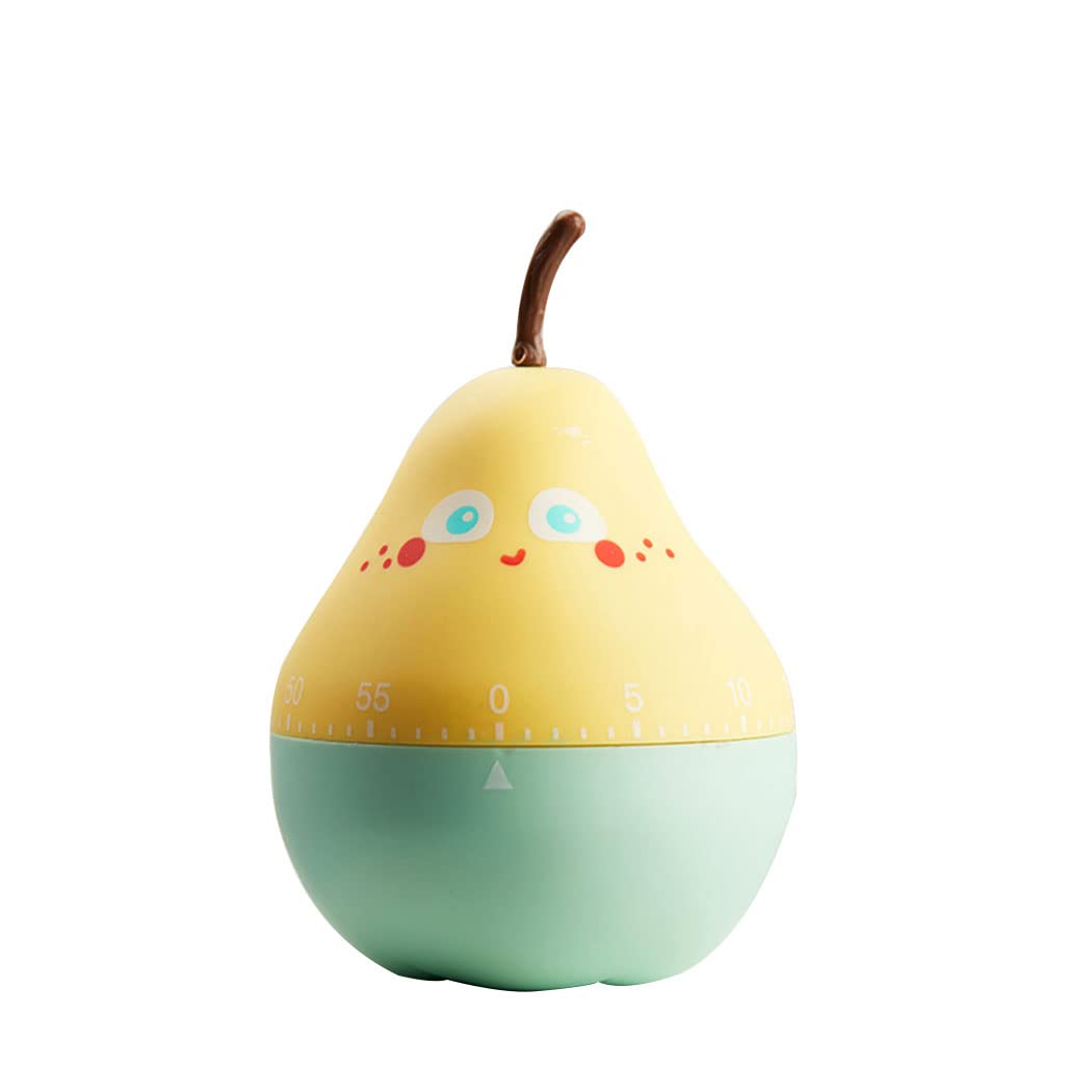 HoShen Timer Time Manager Mechanical Cartoon Kitchen Timer Student Learning Reminder, Pear