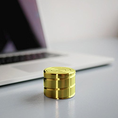 DODOMAGXANADU Vortecon Kinetic Spinning Desk Toy Anxiety Relief Fidget Toys with Mesmerizing Motion Creates a Mind-bending Optical illusion of Continuously Flowing Helix (Golden)