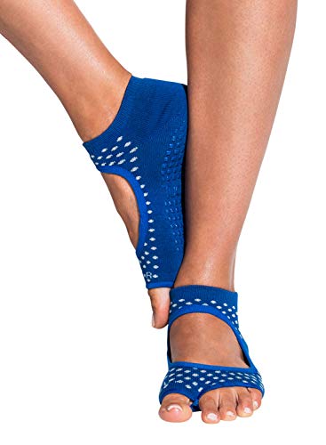 Yoga Socks for Women Non Slip, Toeless Non Skid Sticky Grip Sock - Pilates, Barre, Ballet (Twinkle Navy) - Thumbnail 2