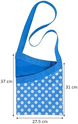 Elliott Peg Bag Blue White Polkadot Pattern with Extra Long Shoulder Strap view 2