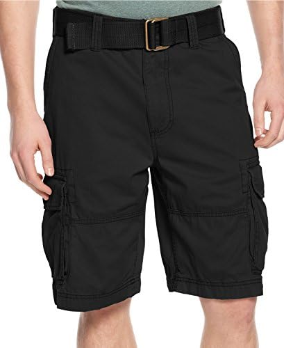 NEW MENS AMERICAN RAG CLASSIC BLACK RELAXED FIT CARGO SHORTS WITH BELT SIZE 29
