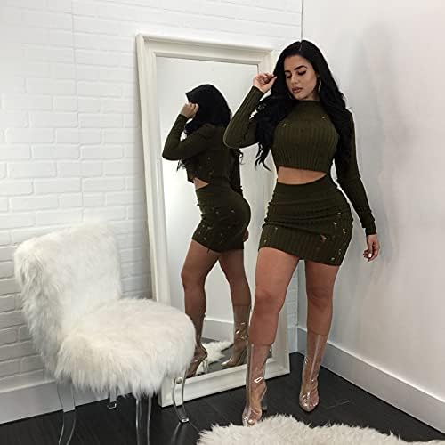 Bodycon Skirt Set Par Clubwear Green 