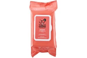 Wags & Wiggles Purify Hypoallergenic Wipes for Dogs Gently Clean & Condition Your Dog's Coat Without A Bath Zesty Grapefruit Scent Your Dog Will Love, (Pack of 1, 100 Count Total)