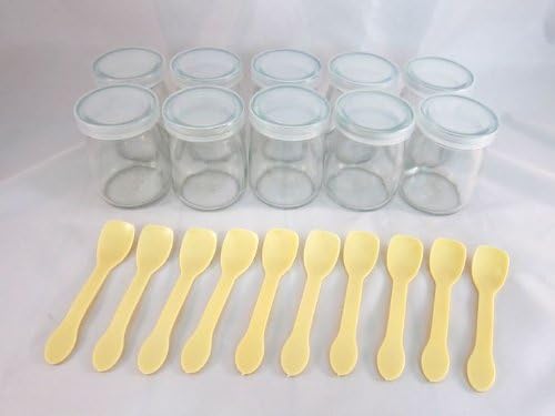 100ml lid spoon gift for seal 10 pieces to Tick Nick milk bottle bottle glass bottle pudding dessert yogurt dessert jam (japan import)