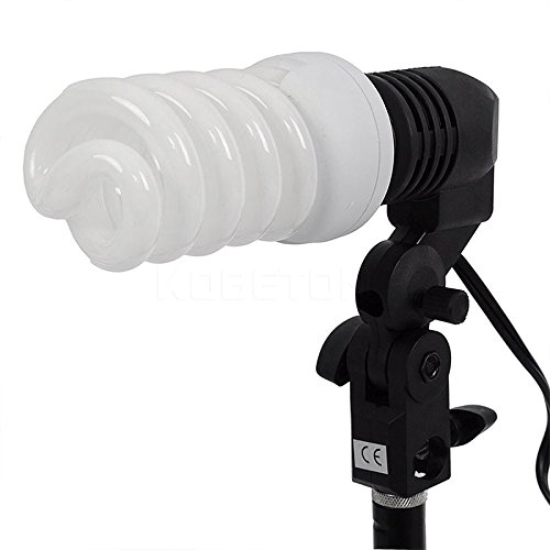 Hanbaili EU Plug Photo Studio Single Head Light Adapter Mounting Socket, Photography Photo Bulb Holder E27 Socket Flash Umbrella Bracket Mount