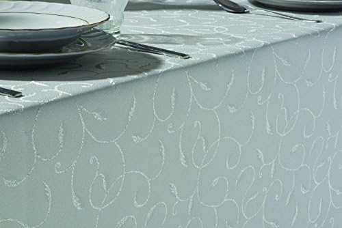 Elegant Turkish Table Cloth Polyester Table Linen ,Stain Resistance,Washes Easily, Best For Christmas And Thanksgiving Dinner ,Parties ,Weddings and For Gifts,5 Sizes. (60"x120", Ivory)