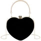 Zeph Hosea Women Heart Shaped Clutch Handbag Wedding Party Evening Bag Mini Chain Purse Cocktail Prom Tote Shoulder Bag