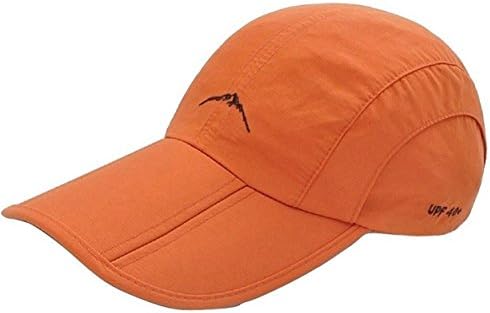 Laquest Sun Hat UV Protect Long Bill Packable Golf Cap Outdoor Water repellent finish (orange)