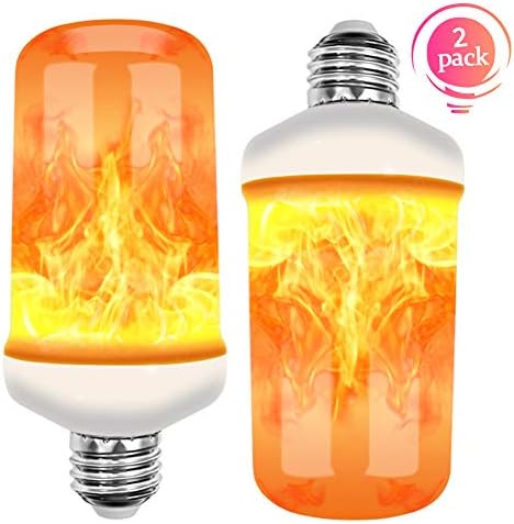 Amerzam Flame Light, LED Flickering Flame Lamp Bulb Energy Efficient Lights for Halloween Home Bars Hotel Party Christmas Decorative Light 2 Pack