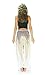 Womens Peacock Print Smocked Waist Harem Pants White,White,One Size