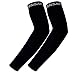 Zensah Compression Arm Sleeves - Made in USA, Thermal Arm Warmers for Cycling and Running with UV Sun Protection (Black, Large/X-Large)
