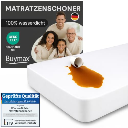 Buymax Matratzenschoner 160x200cm Wasserdicht, 2er-Set, wasserdichte Spannbettlaken ohne Knistern, Inkontinenzauflage Rundumgummi Atmungsaktiv Rundumb