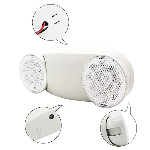 Ainfox 6Pack Emergency Exit Light, Dual Head with Battery - Thumbnail 4