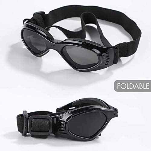 NVTED Dog Goggles Dog Sunglasses, Foldable Pet Sunglasses Adjustable