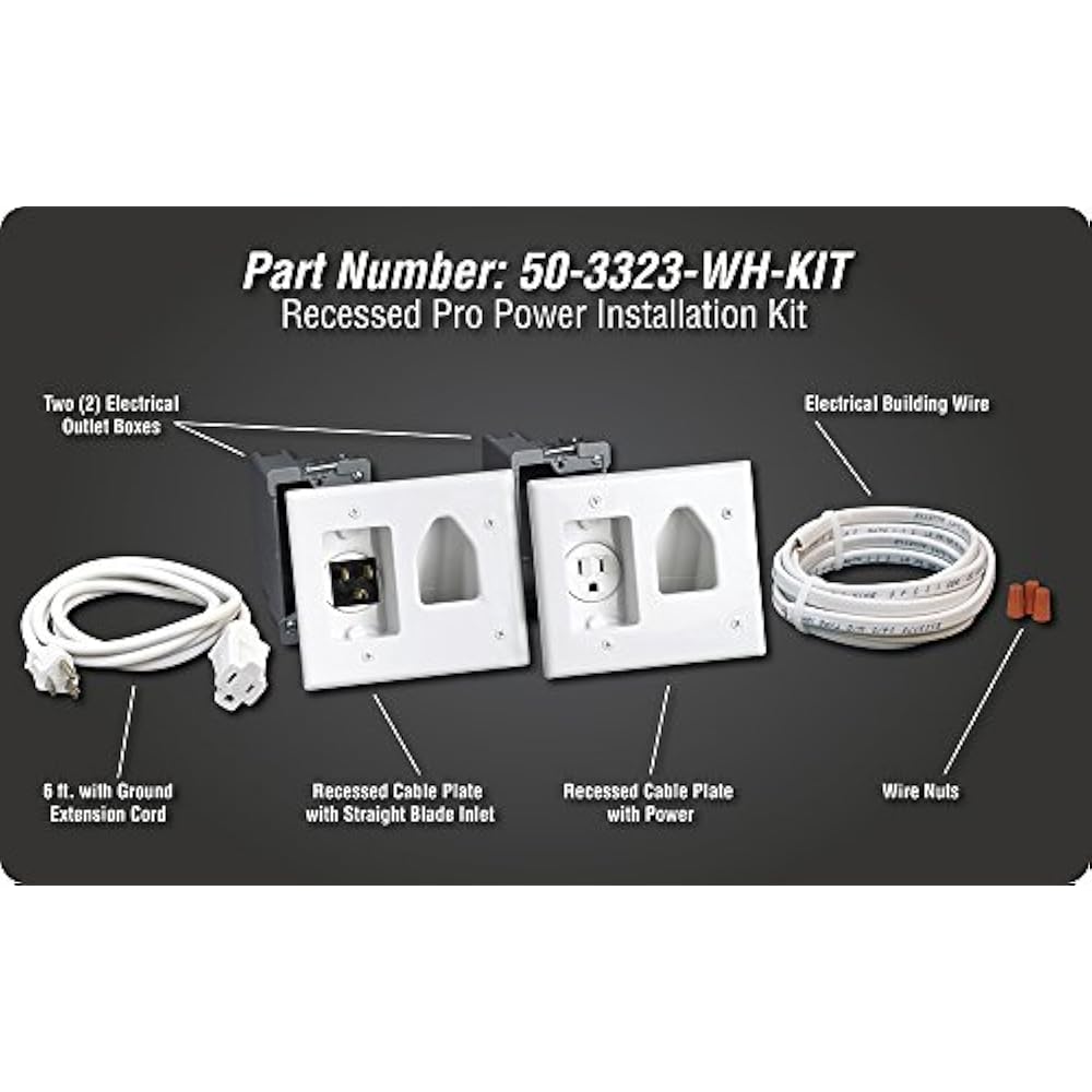 503323WHKIT Flat Panel TV Cable Organizer Kit Power