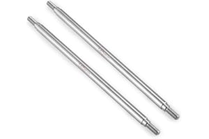 QUPA AM STORE RC Stainless Steel Steering Links 140mm 1 Pair for 1/10 Scale Upgrades SCX10 TRX4 RC Crawler Car Accessories