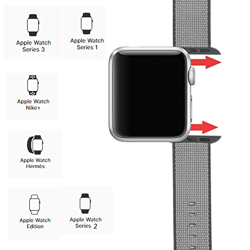 HILIMNY Hailan Newest Woven Nylon for Apple Watch Band,Wrist Strap Replacement Band with Classic Buckle for Apple iwatch Series 1/2/3 42mm,Berry Check - Thumbnail 2