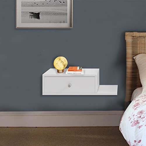 Floating Nightstand White Nightstand, Wall Mounted Nightstand With