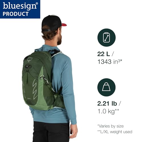Osprey Talon 22L Men's Hiking Backpack with Hipbelt, Ceramic Blue, L/XL