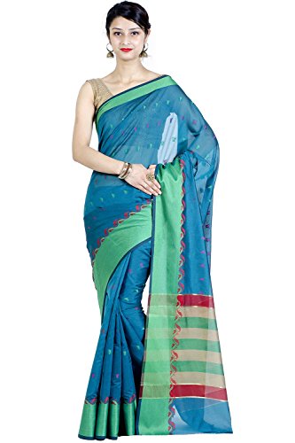 Chandrakala Green Banarasi Cotton Silk Saree - Image 5