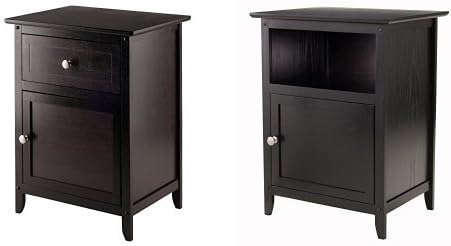 Winsome Wood Beechwood End Accent Table Espresso Winsome Wood End Table Night Stand With Door And Shelf Black Bundle Amazon Ca Home Kitchen