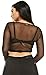 MESMER Long Sleeve Power Mesh Crop Top, Black M