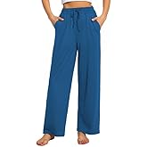 Choosefree Women's Casual High Waist Comfy Lounge Pajamas Drawstring Loose Wide Leg Yoga Dance Workout Pants with 3 Pockets