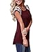 GADEWAKE Womens Casual Floral Print Color Block Short Sleeve T Shirts Blouses Tops