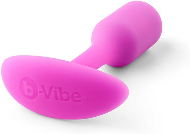 b-Vibe 55 Gram Small Version, Snug Plug 1 in Fuchsia/Silver, Meet The World's Most Comfortable Butt Plug, 1 Fuchsia - Image 4