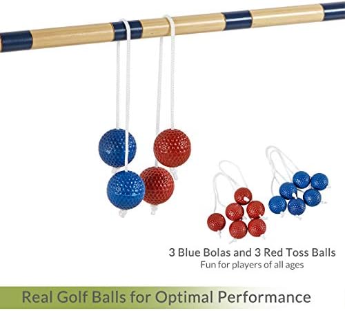 Ladder toss game set with two ladders and bolos, suitable for family recreation.