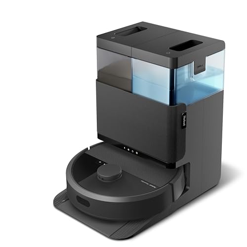 Roomba Plus 405 Combo con Base AutoWash multifunción y autolimpiable, Lavado y Secado mopas DualClean elevables, Clearview LiDAR, 75 días de autovaciado, Doble fregado con SmartScrub, App_N