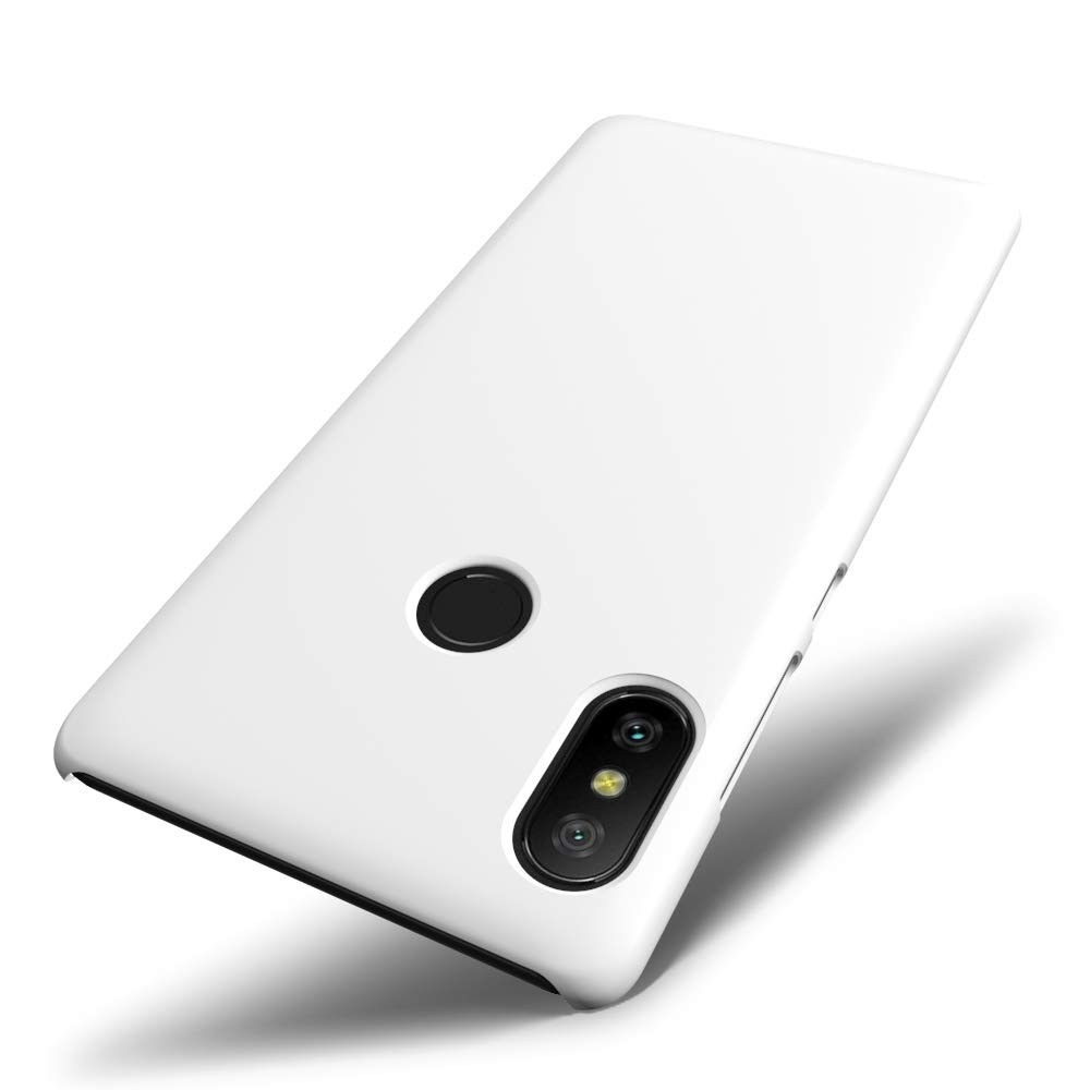SLEO Xiaomi Redmi Note 6 Pro Case - Rubberized Hard PC Back Case Cover for Xiaomi Redmi Note 6 Pro Phone - White