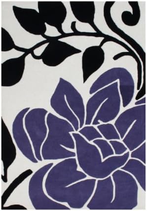 ZnZ Rugs Gallery 40022-8x10 Handmade New Zealand Blend Wool Rug, 8 by 10-Feet, Vanilla