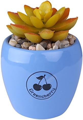 Greencherry(TM) 2.8 Inch Round Ceramic Smooth Surface Succulent Planter Pots / Decorative Herb Container Pots - BLUE
