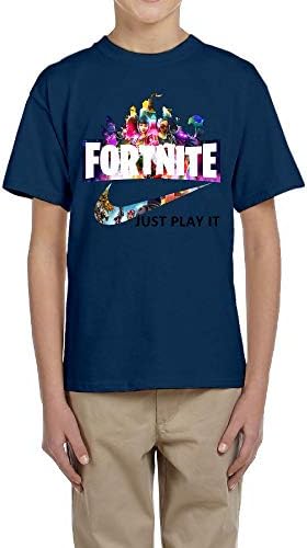 Aharyoa Kids Neon Fortnight Just Play It Teens Youth Creative Summer Short Sleeve T Shirt Girls Boys Funny Tee