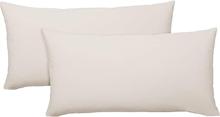 Meradiso® 2X Baumwollsatin Kissenbezüge, 40 x 80 cm (Uni Sand)