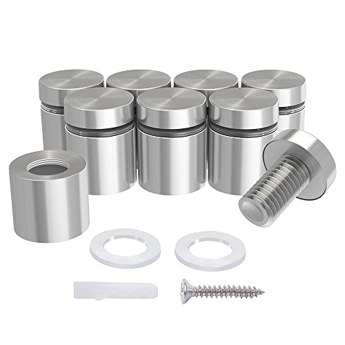 LuckIn 20Pack Standoff Screws (3/4 in. Dia x 3/4 in. L), Stainless Steel Standoff Mounting