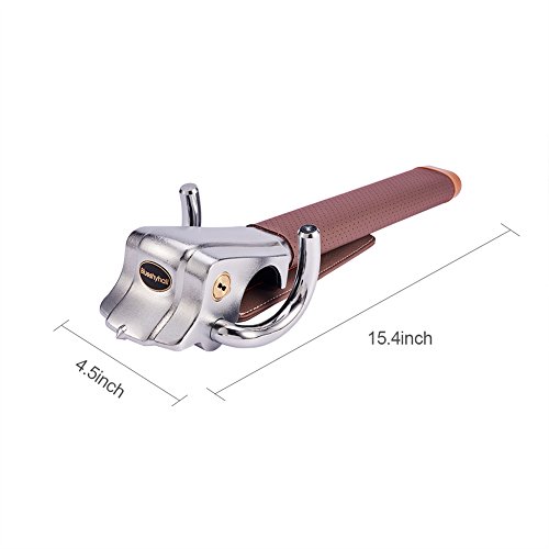 Blueshyhall Brown Antitheft Locking Devices Steering Wheel Lock with Safety Hammer