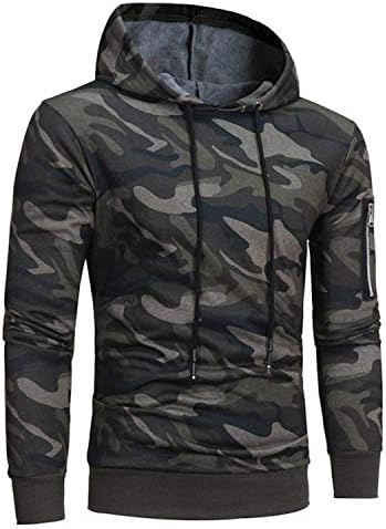 SuperQi Fashion Men Camouflage Hoodie Hooded Sweatshirt Jacket Coat Outwear