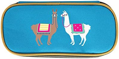 Big Capacity Pencil Case, Make-up Bag, Pen Case Durable Students Stationery With Double Zipper - Llama Couple