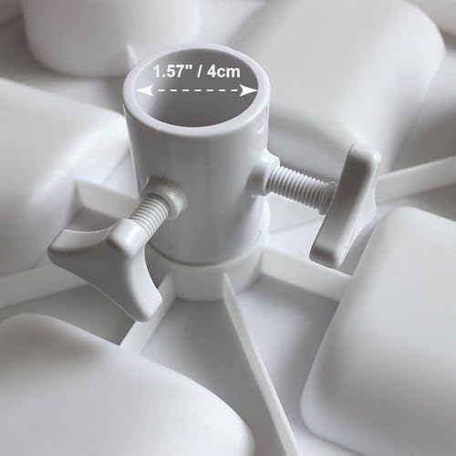 Plateau de Parasol de Plage de 33 cm pour Plage, terrasse, Jardin, Piscine avec Porte-gobelets, Compartiments à collation, Blanc