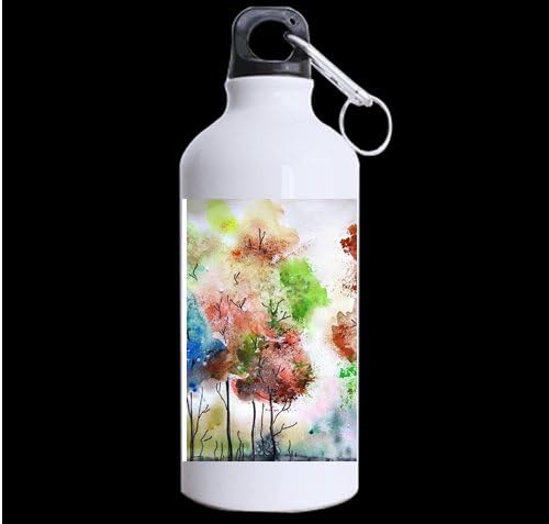 Watercolor Wallpapers Customized Sports Water Bottle Art Printing Travel Cup Twin Sides
