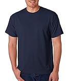 Gildan Adult 5.6 oz 50/50 Short Sleeve T-Shirt in Navy - Large